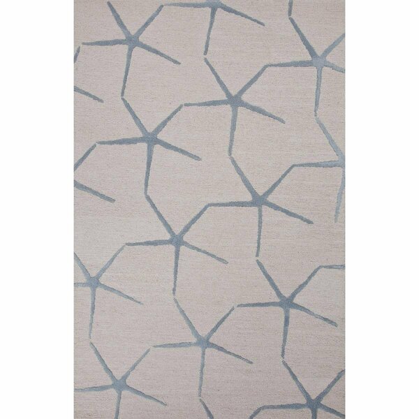 Jaipur Rugs Coastal Resort Tuf Viscose Mix Starfishing Design Rectangle Rug, Moonbeam - 5 x 8 ft. RUG122466